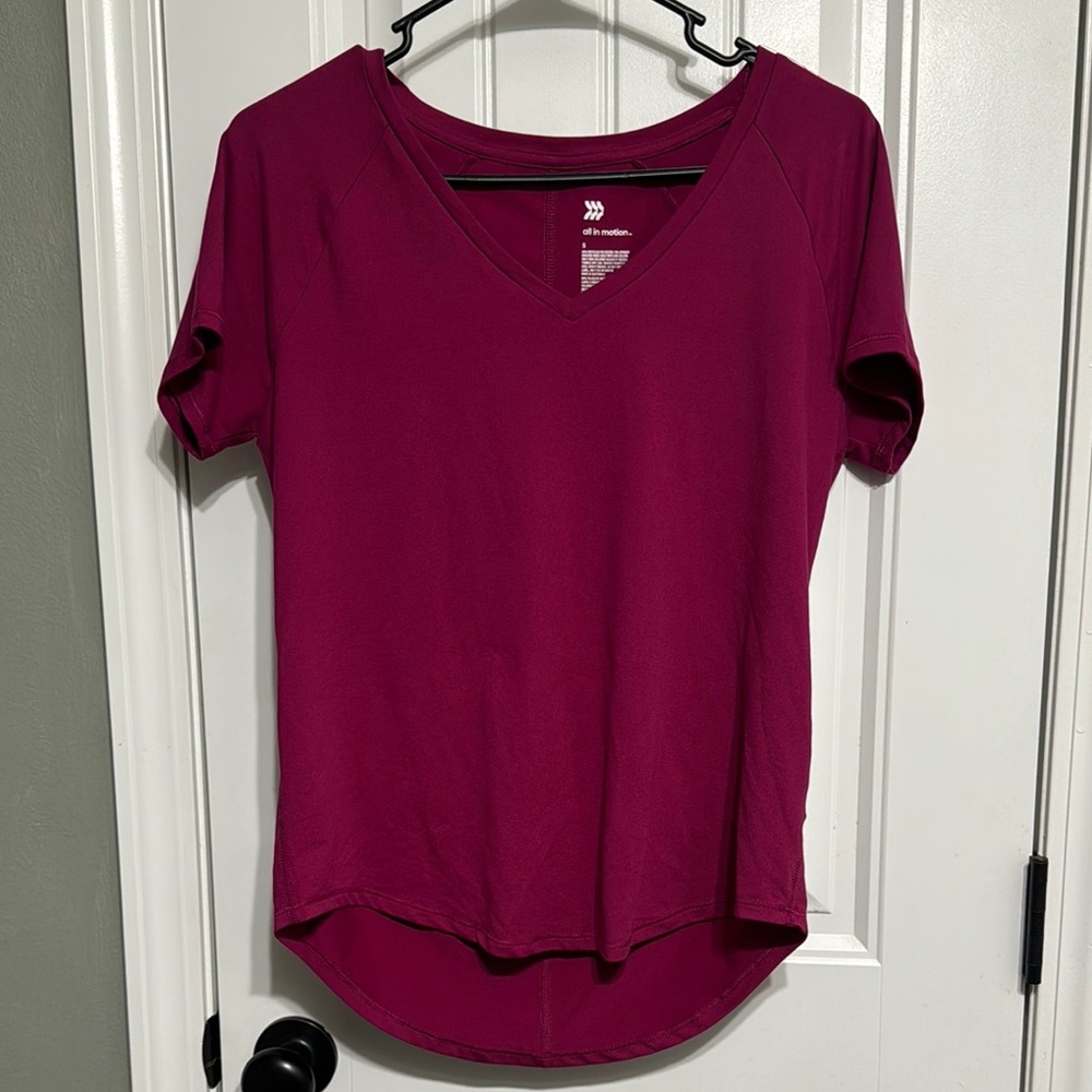 Maroon Short Sleeve V-Neck Tee